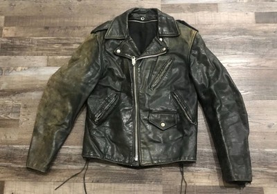 Vintage Vtg 60s-70's SCHOTT Perfecto Leather Jacket Black Small