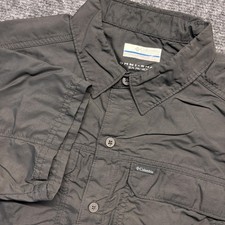 Columbia Omni-Shade Shirt Mens Small Gray Short Sleeve Outdoor Sun Protection
