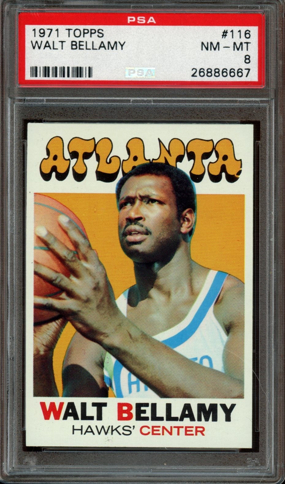 1971 Topps #116 Walt Bellamy *PSA 8 (NM-MT) *Atlanta Hawks *HOF