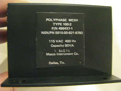 MASCO INSTRUMENT 496437-1 POLYPHASE MESH TYPE 100-2 NSN: 5915-00-921 ...