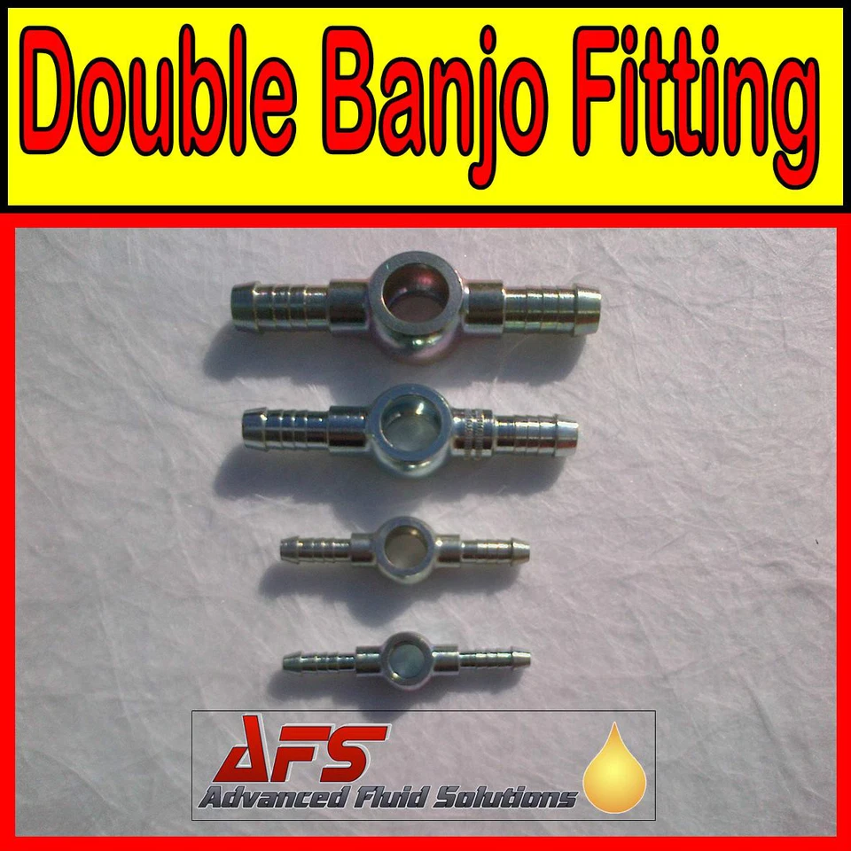 Metric BANJO x TWO Hose Tail Fitting - Diesel Petrol Oil Tube Pipe, Fuel Filter