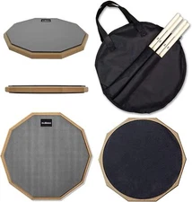 Snare Drum Practice Pad,12-Inch Practice Drum Pad,Double Sided Silent Drum Pa...