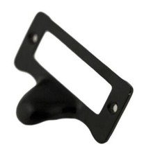  5 Pack File Label Holder w/ Finger Pull - Matte Black - 2 1/4 inch x 1 3/8 inc