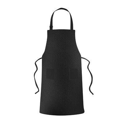 WELLGRO Grill Schürze schwarz BBQ Zubehör Kochschürze Latzschürze Küchenschürze