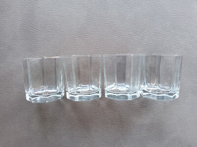 4 Stück Luminarc Whisky, Saft, Trinkgläser Vintage