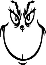 Grinch Face! Die Cut Decal Calendared Vinyl, ...