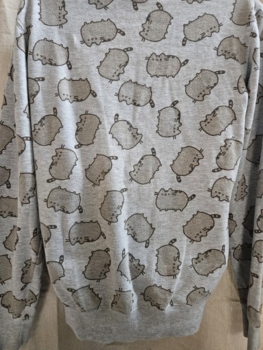 Pusheen Box Exclusive cat pattern crewneck top sweatshirt Gray Size XS - Picture 3 of 5