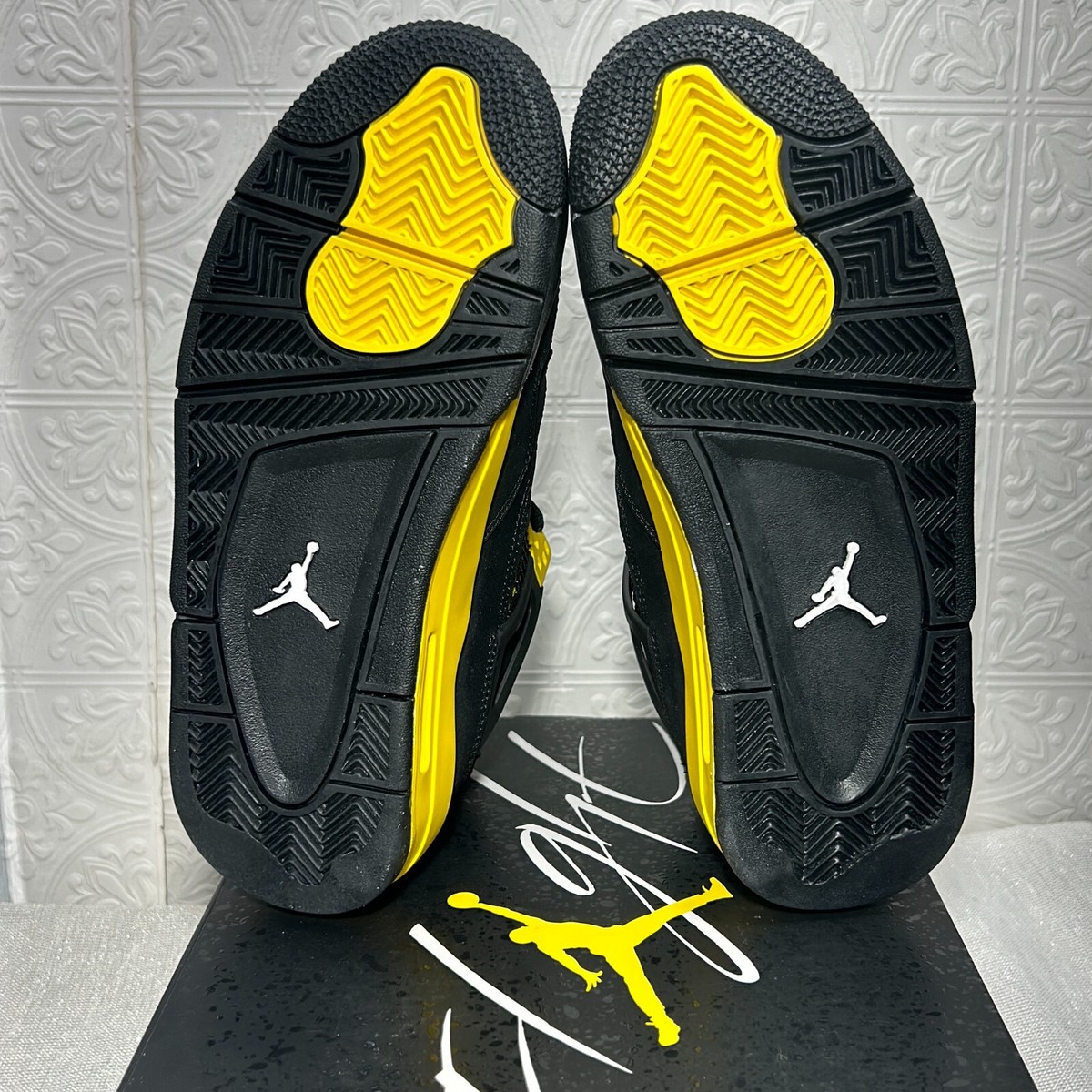 Nike Air Jordan 4 Retro Thunder 408452017 Black Yellow Shoes