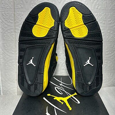 Nike Air Jordan 4 Retro Thunder 408452017 Black Yellow Shoes Nike Air Jordan 4 Retro Thunder 408452017 Black Yellow Shoes