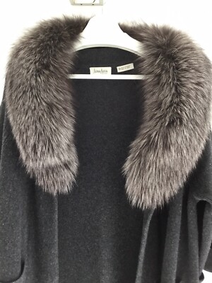 Neiman Marcus exclusive 100 cashmere coat with real silver fox