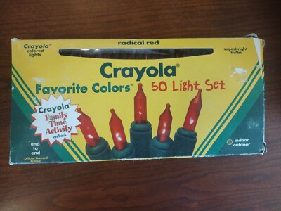 1 VINTAGE CRAYOLA STRING LIGHT 50 ,RADICAL REDK INDOOR OUTDOOR 1996. WORKS