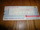 Sunoco Personal Miles Per Gallon Calculator in gallons & Liters - Vintage