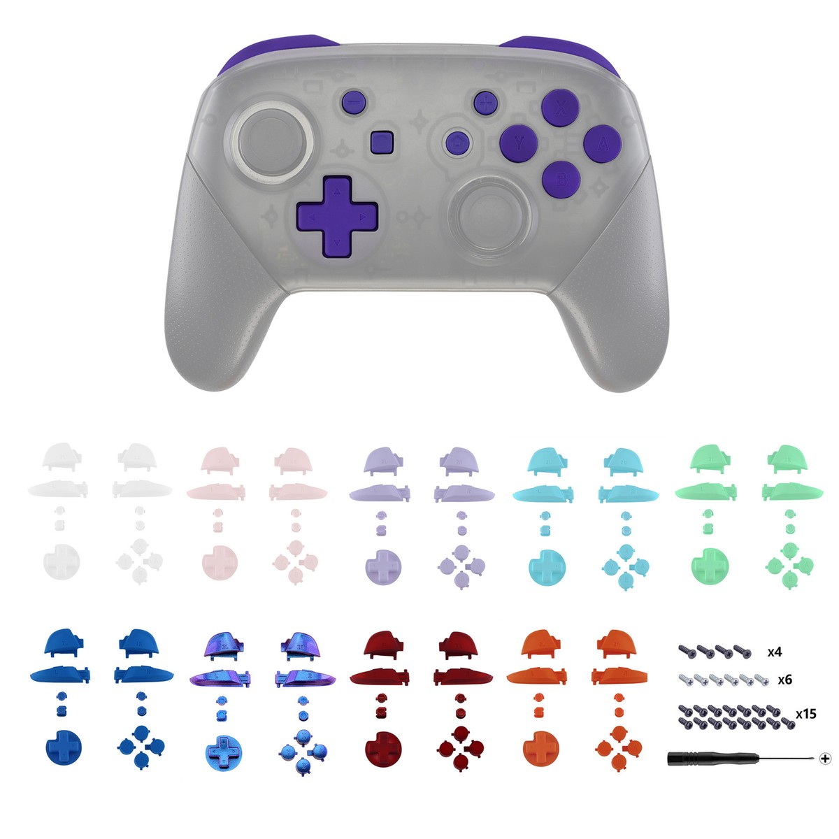 For Nintendo Switch Pro Controller Buttons Replacement Kit ABXY D-Pad  Triggers