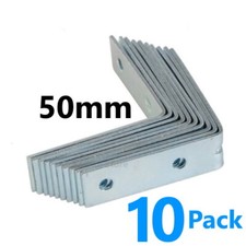 10x 50mm Corner Braces Right Angle L Shape Plate Fence Shelf Repair Brackets
