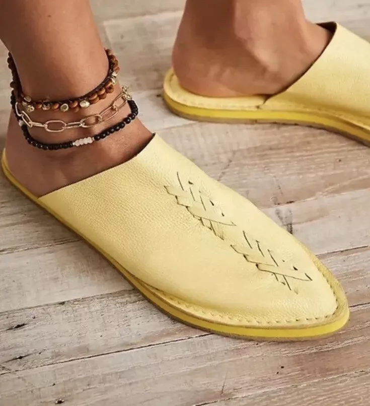 Flat slide on best sale shoes