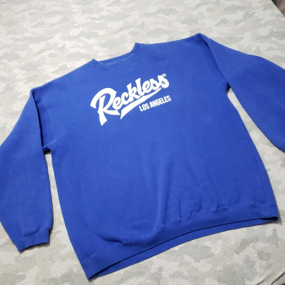 Sudadera Y&R Reckless Los Angeles Para Hombre XL Azul Pullover Manga Larga Foto 2 de 4