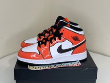 orange black white jordan 1 grade school