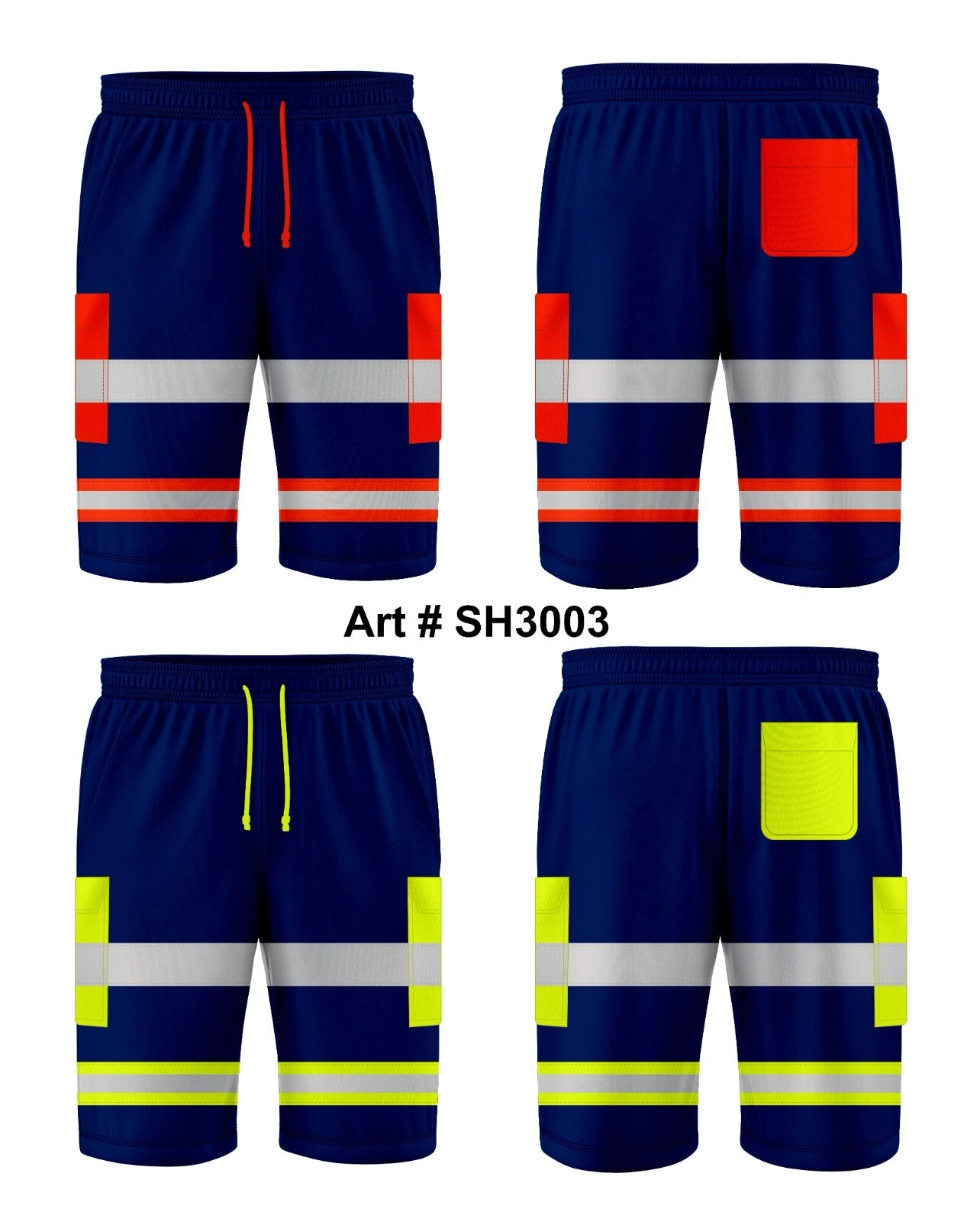 Mens Hi Viz Safety Work 3/4 Shorts with Grey High Visibility Reflective Tape
Opens in a new window o