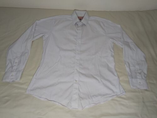 Thomas Pink Super Slim Button Shirt Men's 15.5/39 Medium Pink Striped Cotton LS - Picture 3 of 11