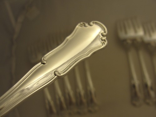 11 VERY NICE MICHAEL C. FINA BAROCCO SILVER PLATE DESSERT / SALAD FORKS LOT *92 - Picture 6 of 6