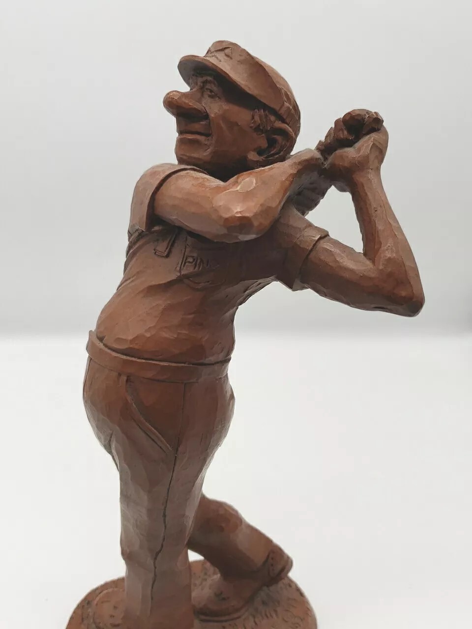 1993 Wetherbee Red Mill Mfg. Hand Carved 11” Golf Figure - Ping