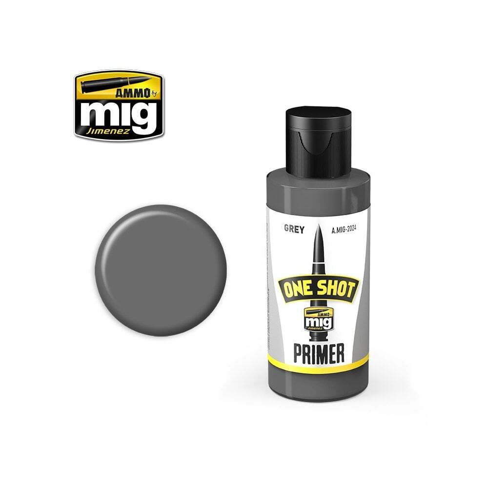 AMMO by Mig Jimenez One Shot Primer Acrylic Modelling Paint 60ml GREY