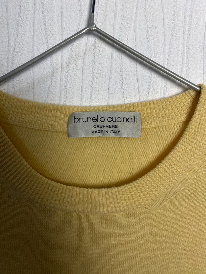 РЕДКИЙ винтажный желтый мужской свитер кашемир Brunello Cucinelli размер 52 - Изображение 4 из 4