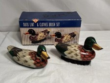 Vintage Swank Mallard Duck Figural Resin Lint Brush Lint Remover w/ Box 6" L.