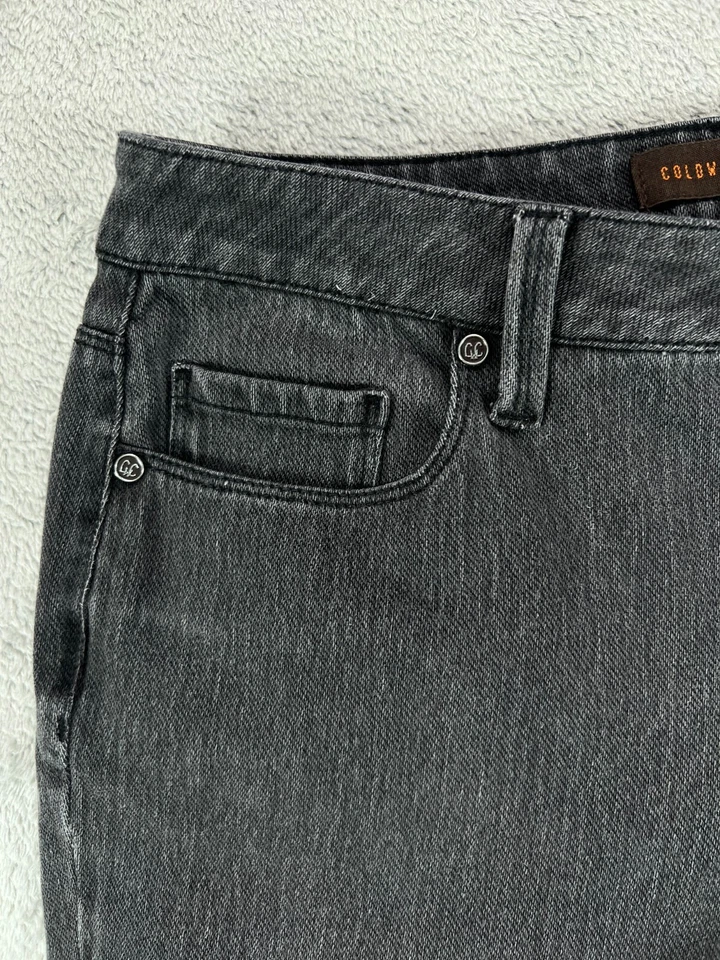 Pantalones para mujer 8 Coldwater Creek gris chino tiro medio acampanados elásticos Foto 3 de 4