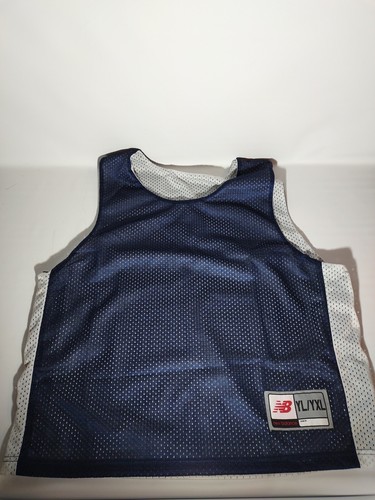 New Balance Tank Top Jersey Youth Size Large XL Blue White Reversible Mesh  - Afbeelding 1 van 2