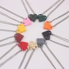 Lego Couple Necklace Pendant Set, 2 Necklaces, BFF, Valentine's Day Anniversary