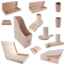 Wooden Desk Office Accessories Phone Stand  Stationery Documents Organiser Pad 