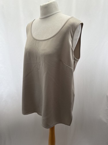 Elvi Women's Grey Sleeveless Satin Blouse Size 16 - Picture 9 of 12
