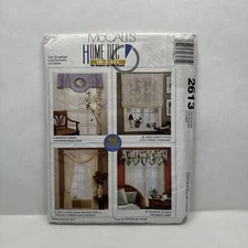 McCalls 2613 Home Decor Window Treatments Pattern *Uncut