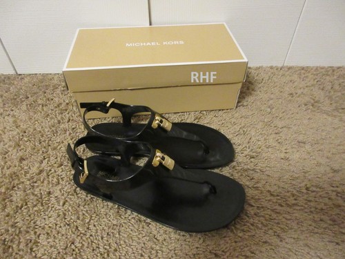 Michael Kors Womens' MIRA JELLY Thong Sandal With Gold Lock Accent 6M - Picture 3 of 7