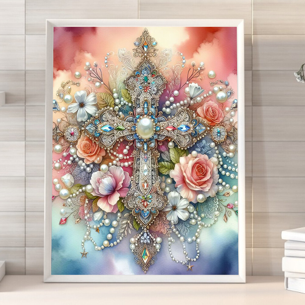 5D DIY Full Round Drill Diamond Painting Cross Kit Home Decor Art Craft ...