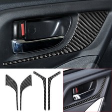 4 molduras de panel de manija de puerta interior de fibra de carbono aptas para Subaru Forester 2013-2018