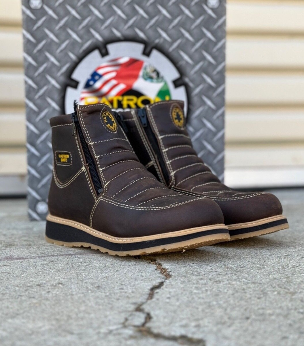 MENS WORK BOOTS LEATHER ZIP UP SAFETY SOFT TOE OIL RESISTANT MENS WORK BOOTS LEATHER ZIP UP SAFETY SOFT TOE OIL RESISTANT