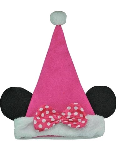 Disney Pink Minnie Mouse Ears Santa 