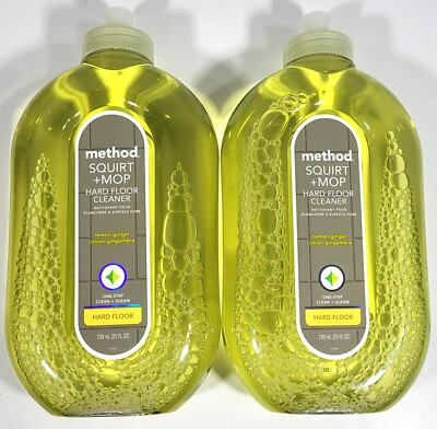 Method Squirt + Mop Lemon Ginger Hard Floor Cleaner 25 Oz Each (2 PACK)
