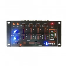 Power Pro Audio Mini Mixer w/Bluetooth 4 Channel Mic Balance Ultra Glide Fader