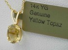 GENUINE 1.22 Cts YELLOW TOPAZ PENDANT  SOLID 14k WHITE GOLD - Free Appraisal — photo 2