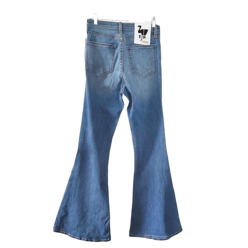 NWT Sandrine Rose Super Flare Jeans Indigo Traditional Wash Distressed USA Sz 29 - Picture 2 of 11