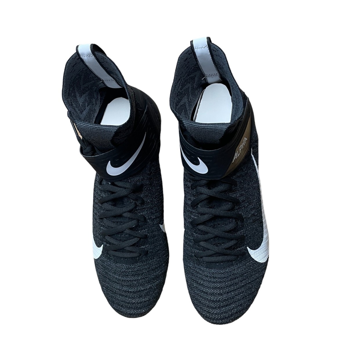Nike Alpha Menace Elite 2 Wide Black White Men’s Cleats Sz 12.5 BV3298-001 Nike Alpha Menace Elite 2 Men 12.5 Wide Football Cleats  main image 2