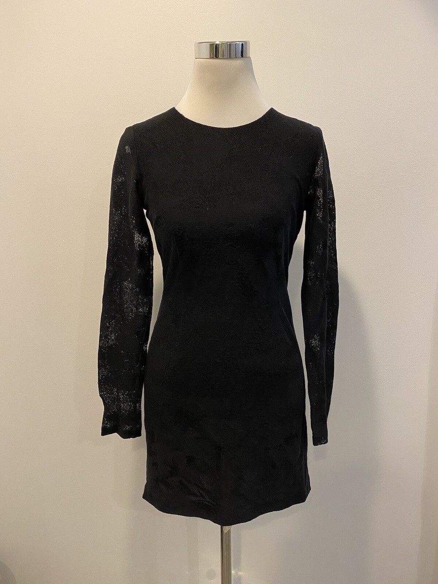 ALEXANDER WANG Black Long Sleeve Lace Dress Sz 8