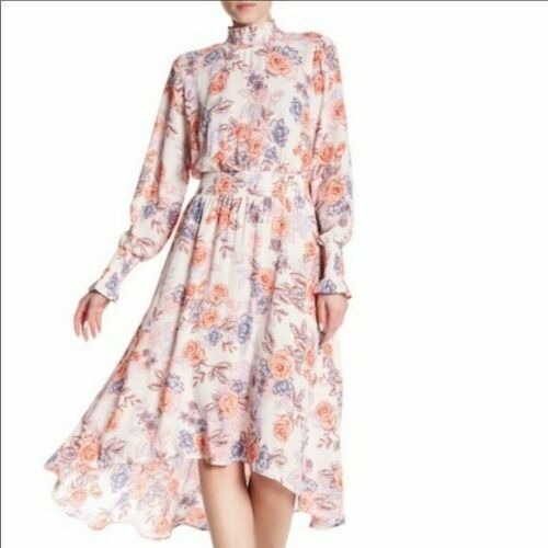 mock neck floral dress