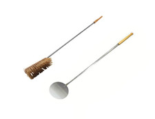 KIT PALE SET PALA PIZZA FORNO A LEGNA 2 PZ TONDA 18 CM SPAZZOLA PICCOLA PIZZE