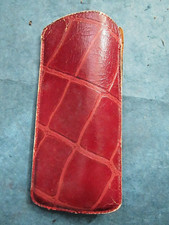 Vintage red leather eyeglass case