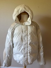 Nike Women's Sportswear Quilted Beige White Hooded Therma Fit Jacket Coat Medium