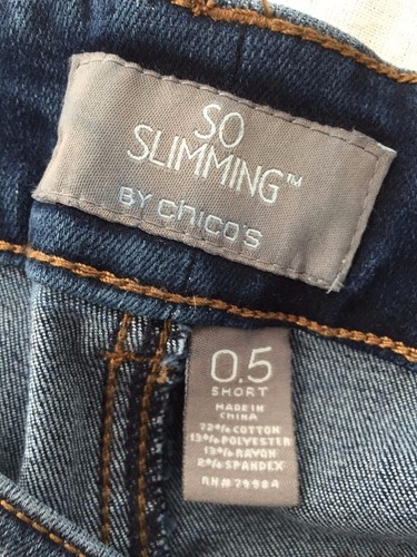 CHICO'S So Slimming Stretch Jeans Pants Size 0.5 Short - Picture 8 of 8